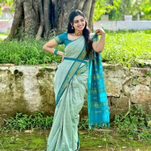 Half White beauty kalyani cotton saree