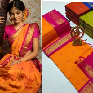 Mango yellow Beauty kalyani cotton saree