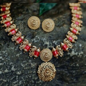 Enamel Lakshmi Haram Set