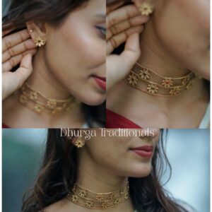 Floral Chocker Set With Ear Rings