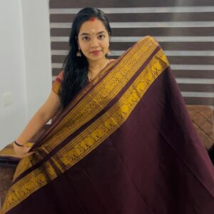 Handloom Coffee Brown Kanchi Cotton Saree