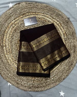 COFFEE BROWN FLORA PREMIUM HANDLOOM KANCHICOTTON SAREE