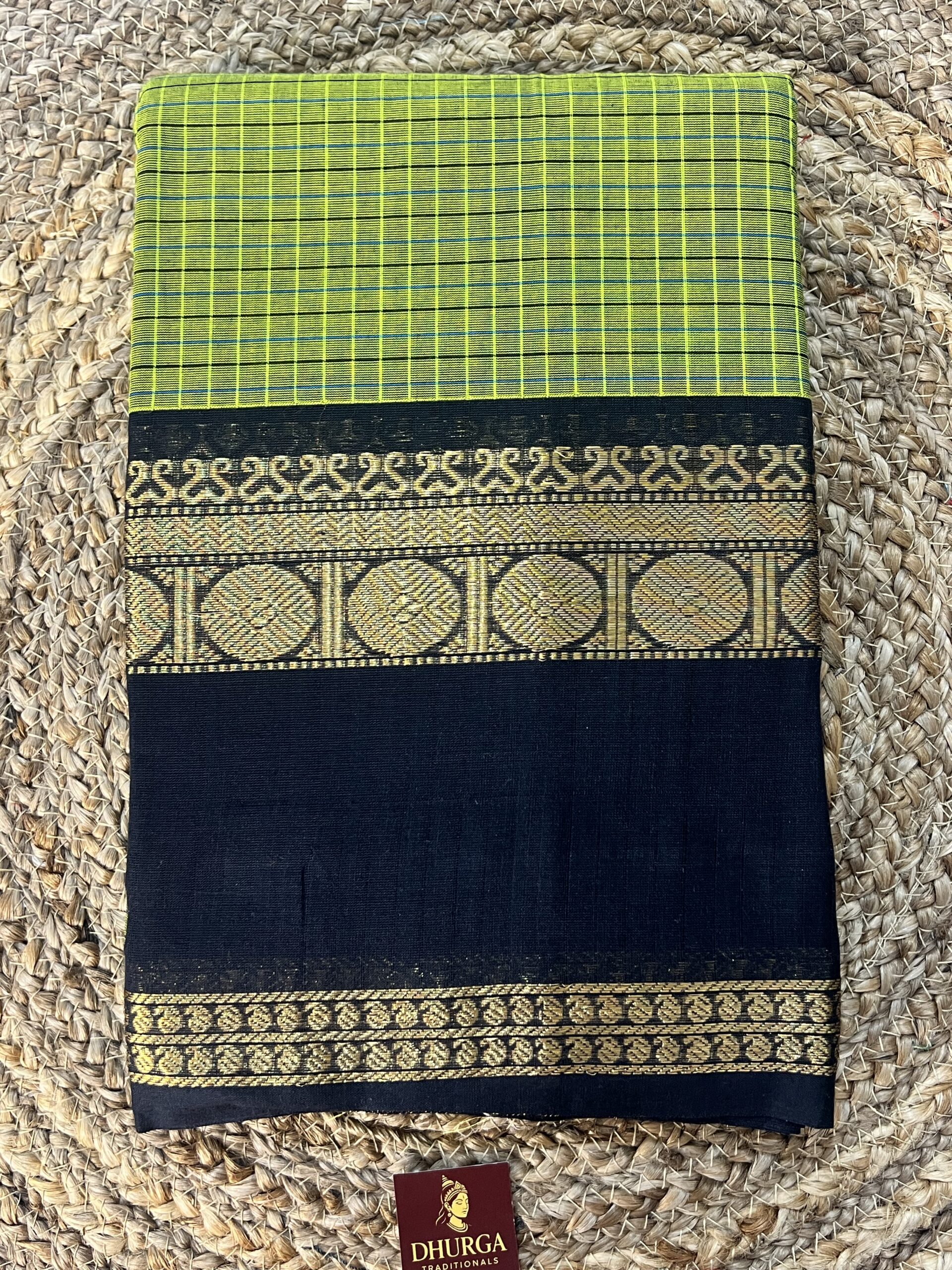 HENNA GREEN GANGA JAMUNA KANCHICOTTON PREMIUM SAREE - Image 2