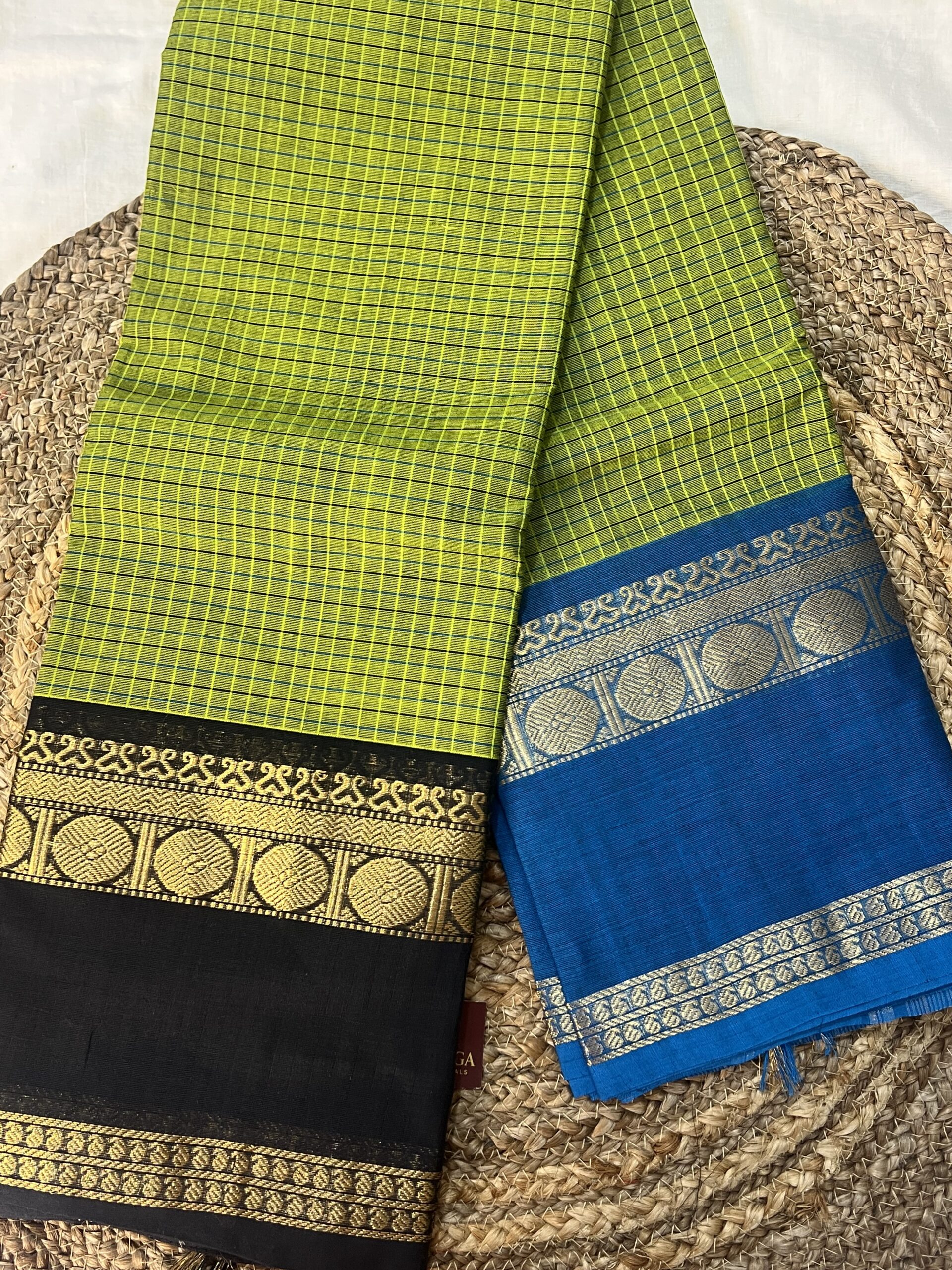 HENNA GREEN GANGA JAMUNA KANCHICOTTON PREMIUM SAREE